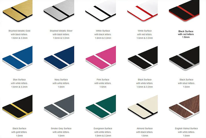 Acrylic Laminate Colours