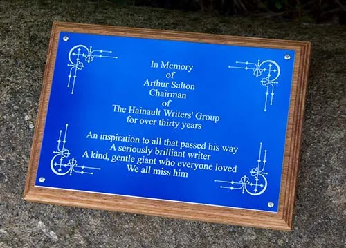 Blue Aluminium Memorial Plaque