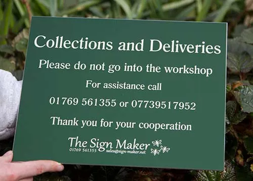 Green Engraved Aluminium Sign