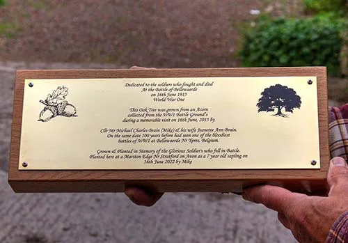 Brass Plaque - Small Engraved Text