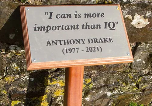 Brass Plaque on a Tree Stake