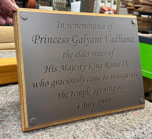 Engraved Brass with Bronzed Effect