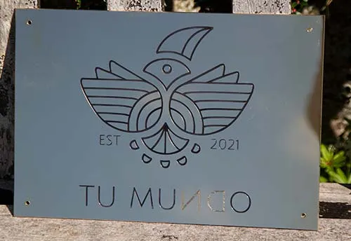 Created from customer artwork Interesting Engraved Brass Sign