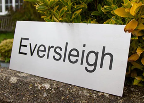 Eversleigh Stainless Steel House Name Plate
