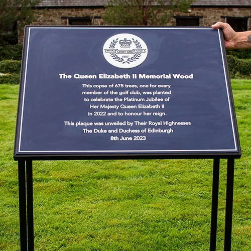 Large engraved corian plaque