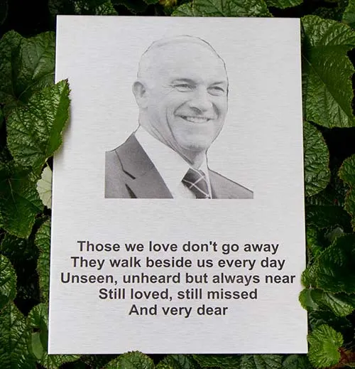 With chemical etching photos are possible on stainless steel. Etched Stainless Steel Photo Memorial