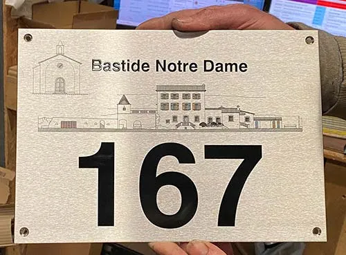 Laser Etched Stainess Steel House Sign