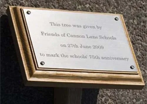 Stainless Steel Plaque on Wooden Backing Board