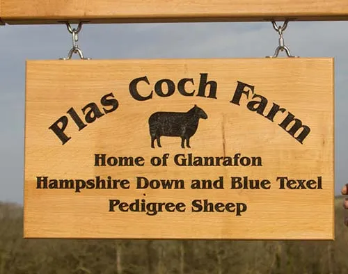 Hanging Oak Sign - Double Sided