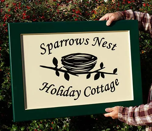 Painted Framed Hanging House Sign