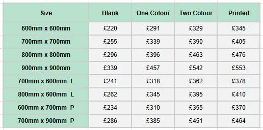 Top/Bottom Frame Hanging Sign Prices