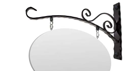 title here Sign Bracket for Oval Sign