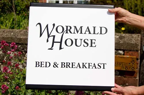 Painted Sign Board in Black and White