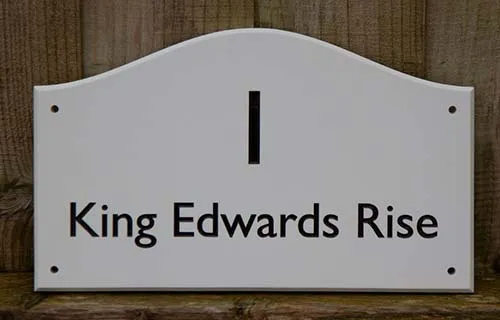 Engraved White Corian House Sign