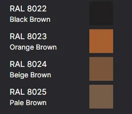 RAL Colours - Browns
