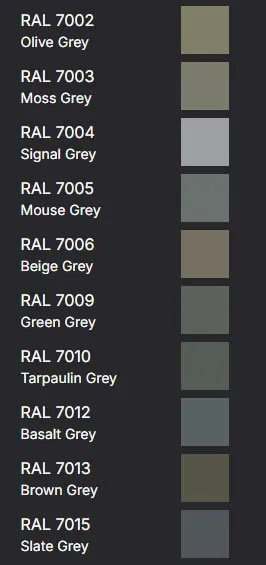 RAL Colours - Greys