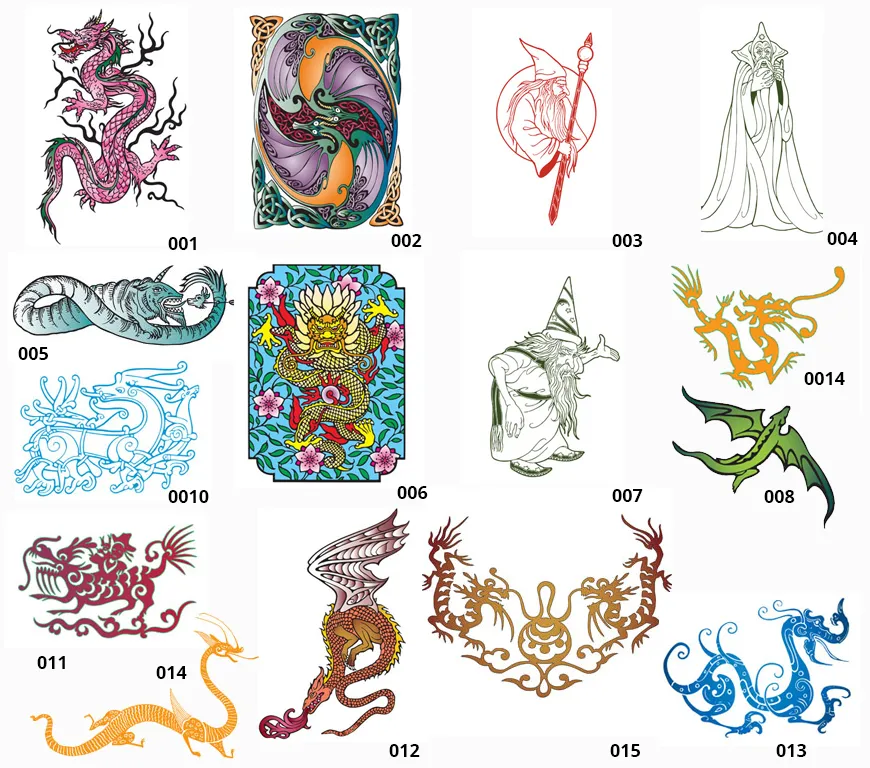 A selection of full colpour dragon and wizard images for printing