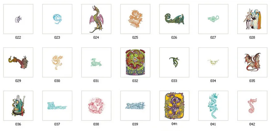 Full colour images of dragons and wizards