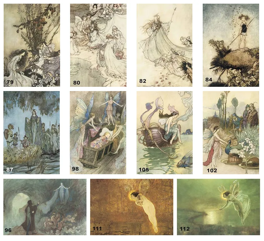 A selection of fairy images for full colour printing
