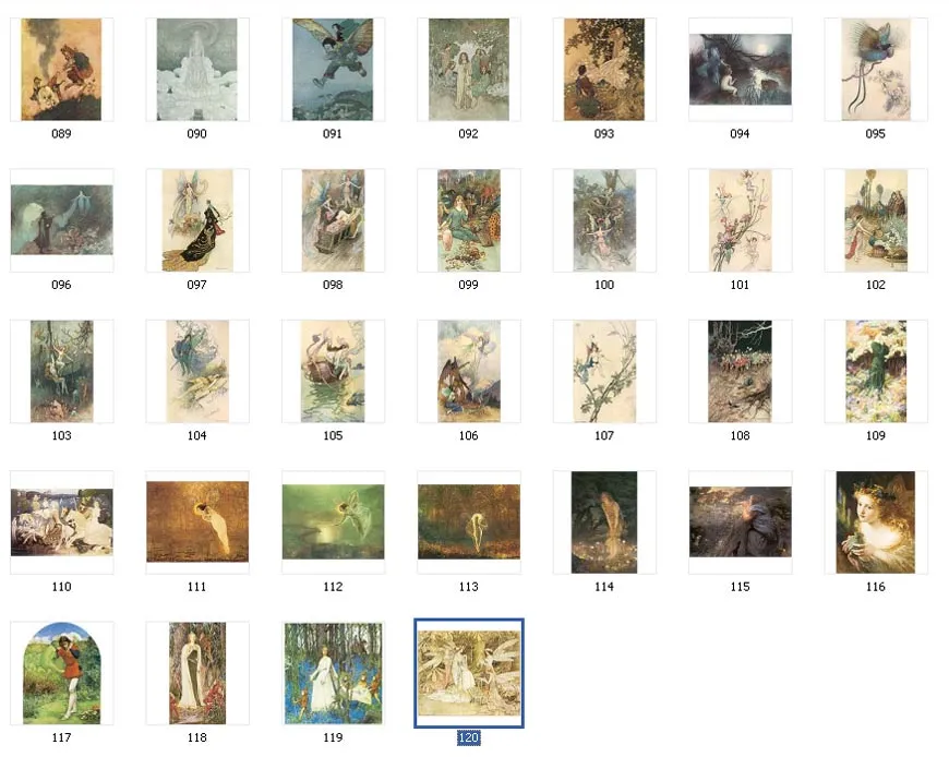 A selection of fairy images for full colour printing