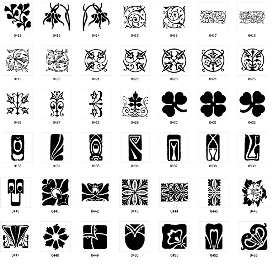 Decorative design elements. tiles, shamrock, clover