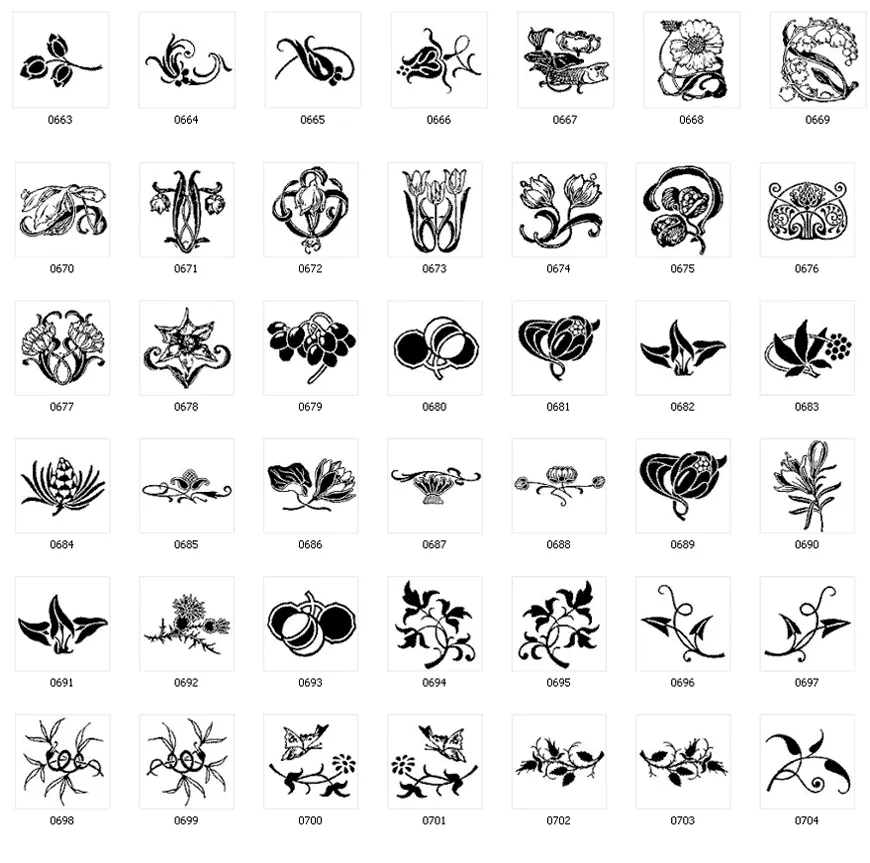 Decorative design elements flower, swirl, thistle