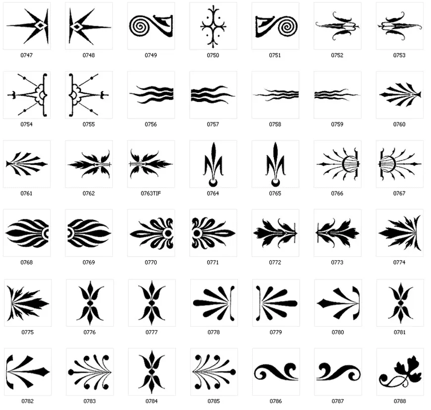 Calligraphic decorative design elements