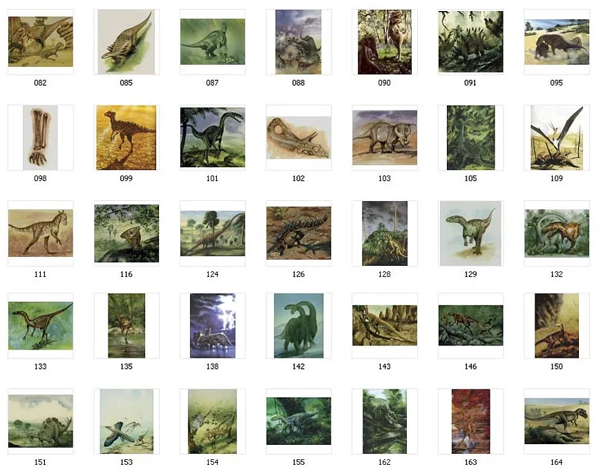 A selection of full colour dinosaur images for printing