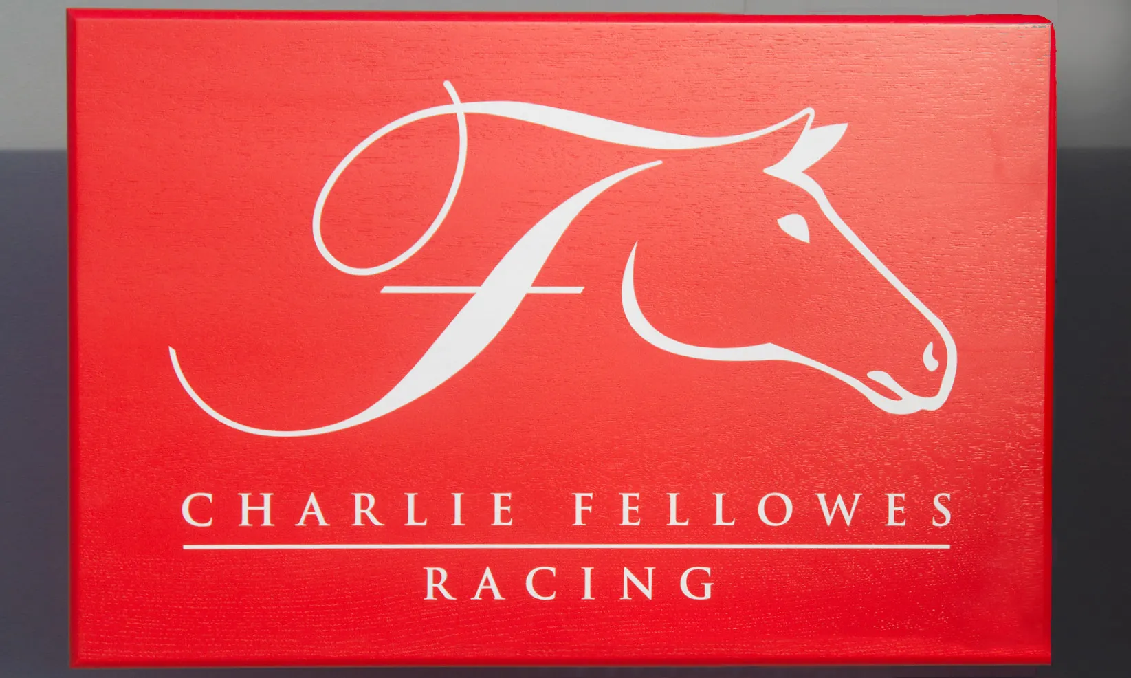 title here Farm sign painted in Red RAL 3028