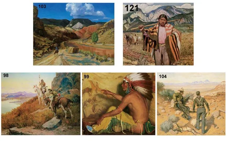 Full colour Wild West images, cowboys and native American Indians