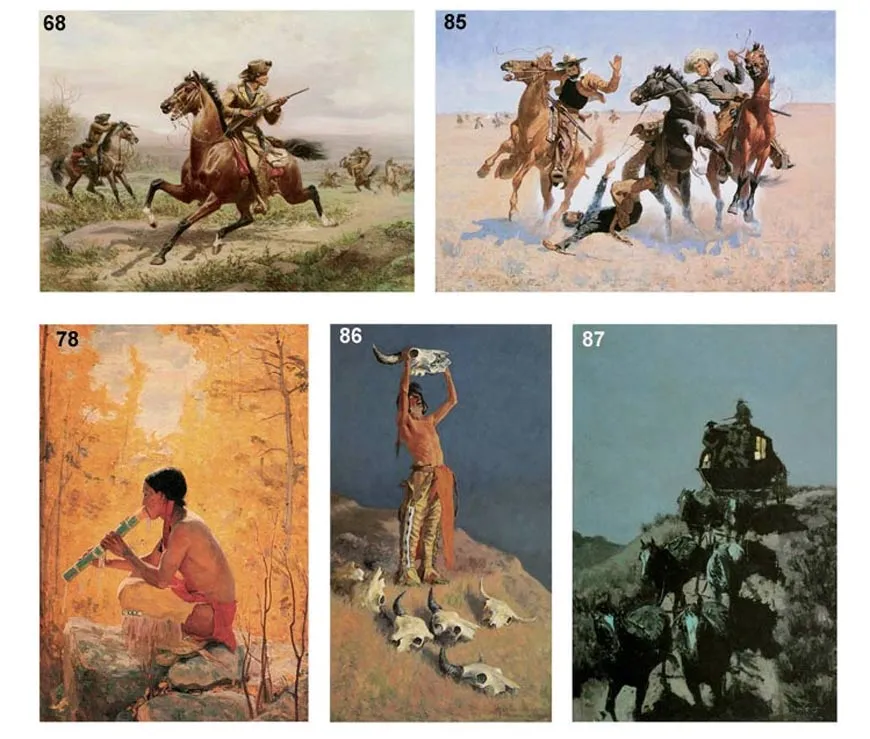 Full colour Wild West images, cowboys, native American Indians, American Frontier