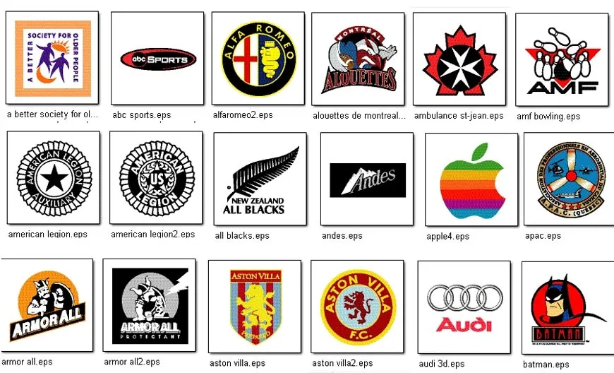 A selection of full colour world logos for famous brands and organisatons