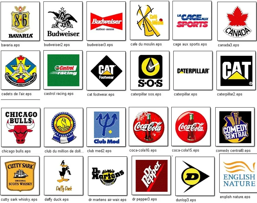 A selection of full colour world logos for famous brands and organisatons