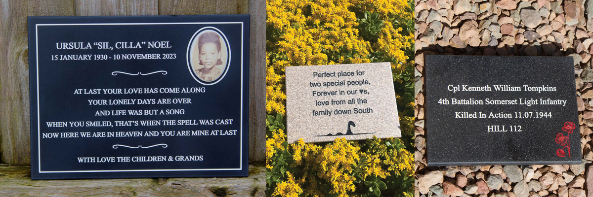Unique memorials crafted with care at The Sign Maker, consider Corian for your memorial plaque.