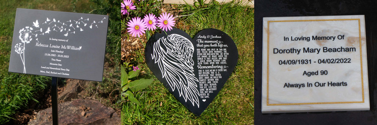 High-quality Corian memorials make for beautiful tributes, crafted by The Sign Maker. 