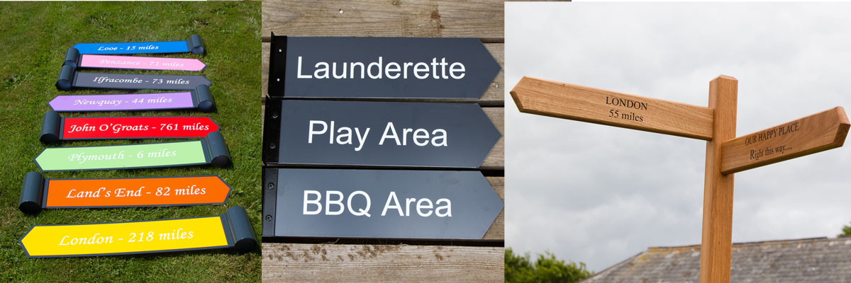 Direction arrow signs to guide your customers, designed and crafted at The Sign Maker. 