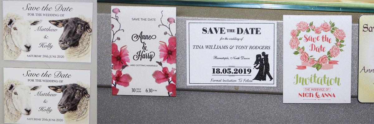 Magnetic Save the dates for events and Weddings, crafted by The Sign Maker.
