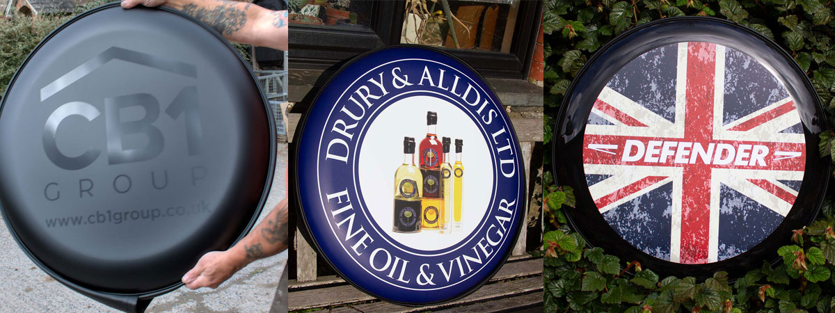 Bespoke wheel covers crafted by wheelcover.com brought to you by The Sign Maker. 