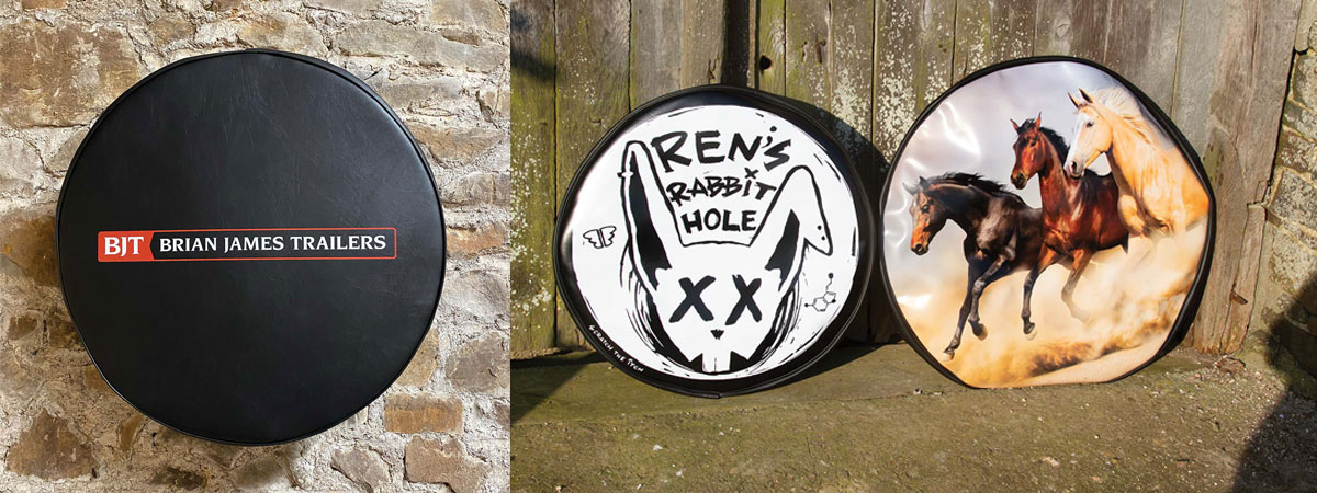 Bespoke soft vinyl wheel covers crafted by hand by The Sign Maker. 