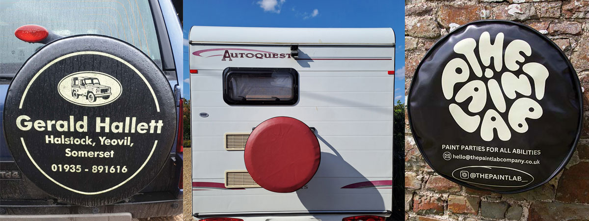 The wonderful range of soft fabric wheel covers available at The Sign Maker. 