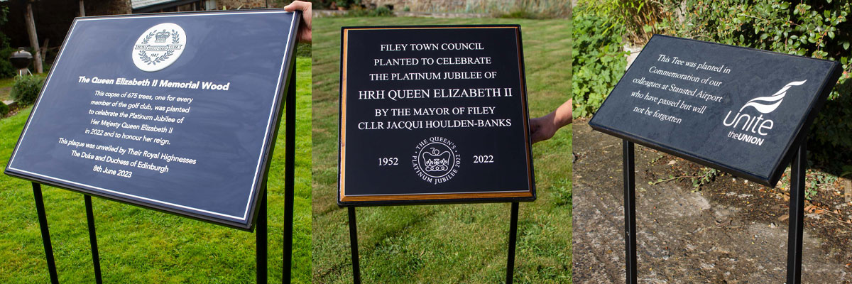 Wrought Iron lecturns are the perfect metal stake for larger plaques.