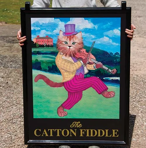 This hanging pub sign has a full colour print. Hanging Pub Sign