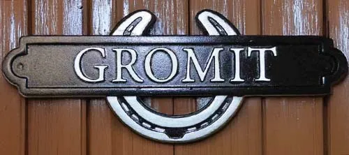 Avvailable in three standard sizes. Cast Iron Stable Nameplate