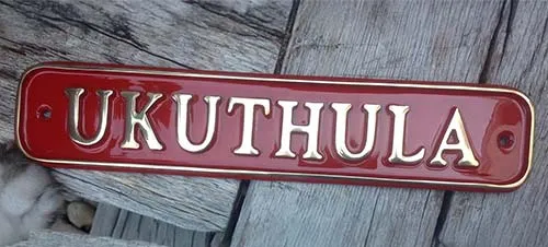 Cast Brass Rectangle House Nameplate  B1