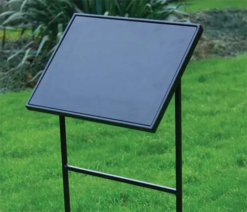 Bleck painted tricoya panel fitted Wrought Iron Lectern