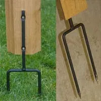 Wrought iron support spikes for wooden crosses