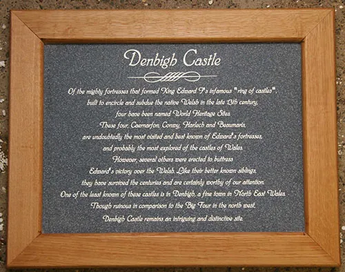 Oak Framed Engraved Corian Plaque