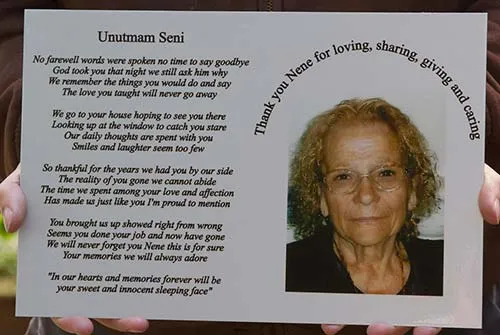 Lots of Words on Memorial Plaque