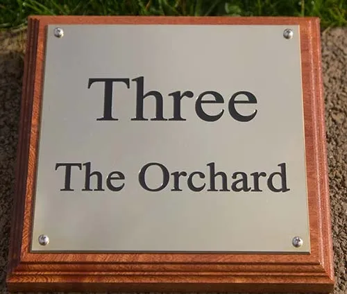 Engraved Brass House Sign