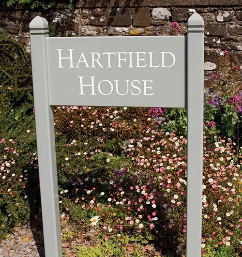 Painted Entrance Sign on Posts